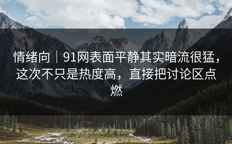 情绪向｜91网表面平静其实暗流很猛，这次不只是热度高，直接把讨论区点燃