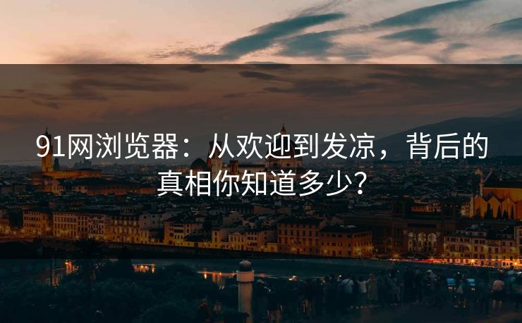91网浏览器:从欢迎到发凉,背后的真相你知道多少?