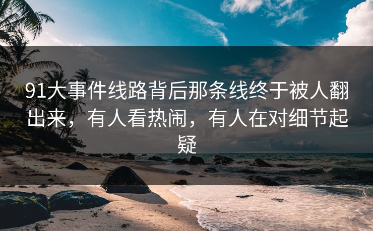 91大事件线路背后那条线终于被人翻出来,有人看热闹,有人在对细节起疑