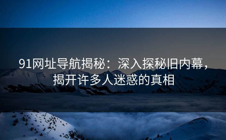 91网址导航揭秘：深入探秘旧内幕，揭开许多人迷惑的真相